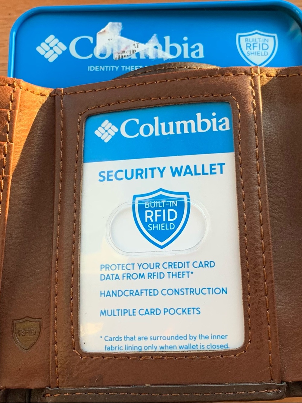 Columbia Brown RFID Security Wallet